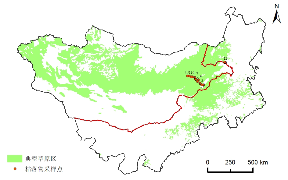 蒙古高原典型草原枯落物地面实测数据集